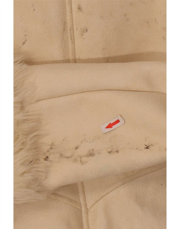 Esprit Damen Sherpa Mantel UK 18 XL Beige Polyester