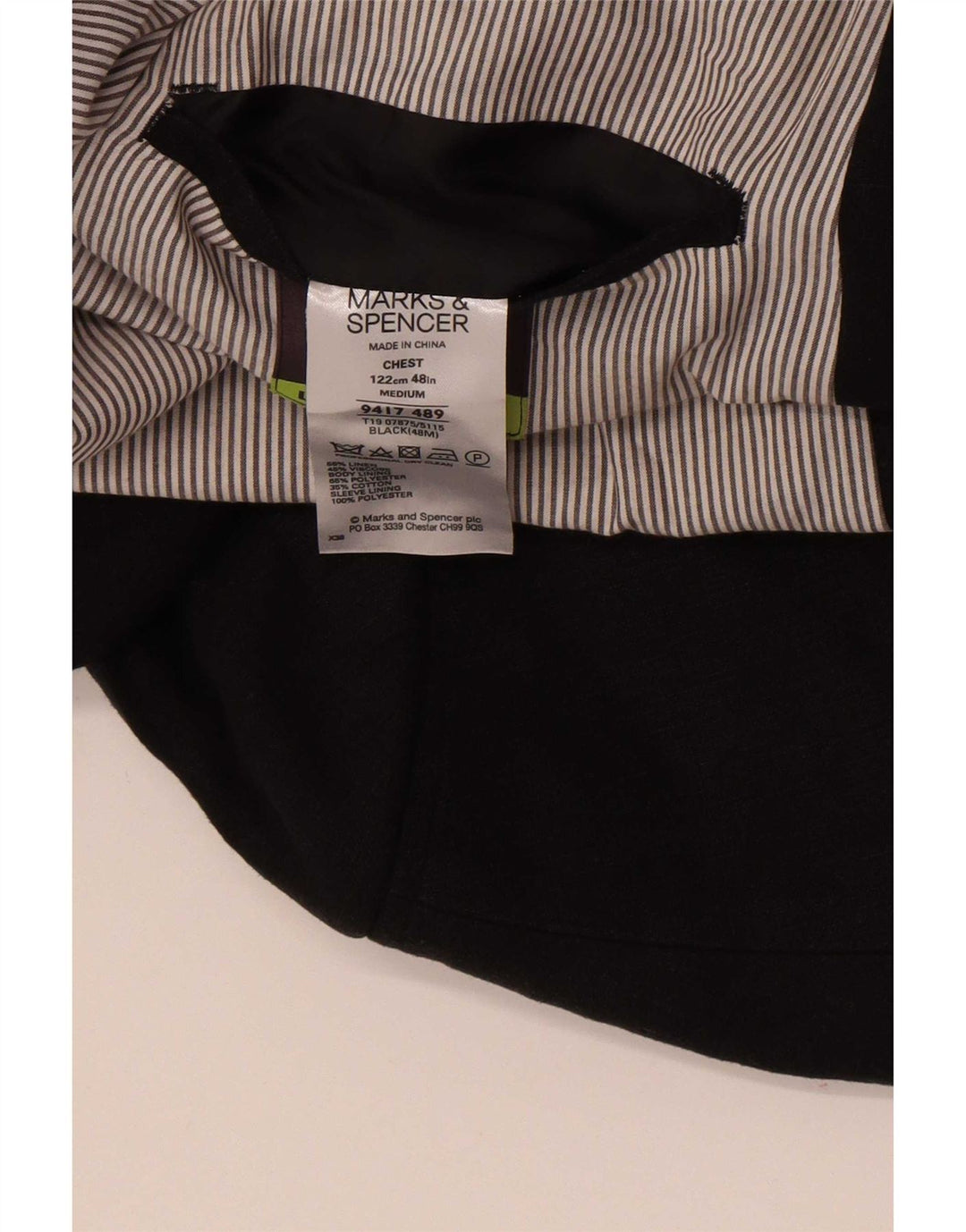 Marks & Spencer Herren-Blazer mit 2 Knöpfen, UK 48, 2XL, schwarzes Leinen