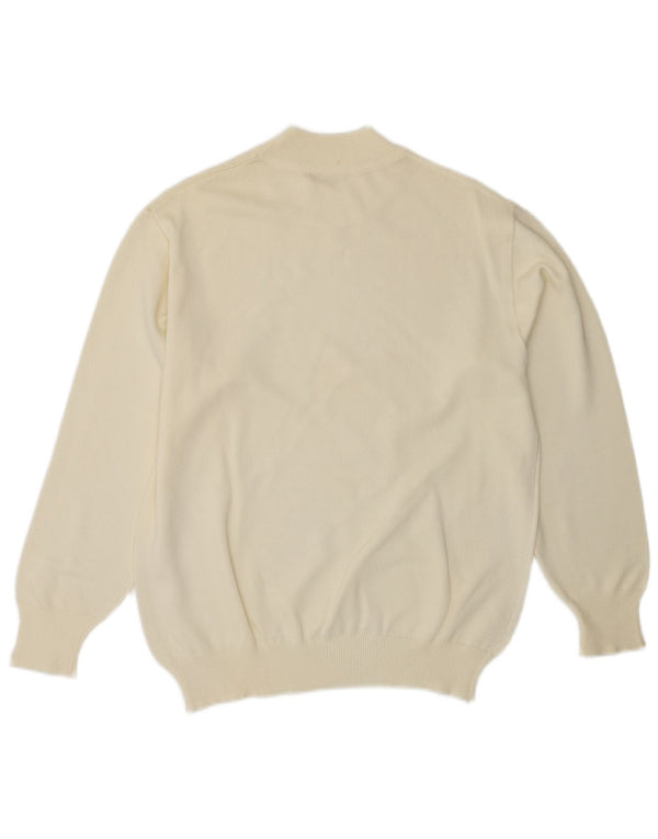 VINTAGE Damen Rollkragenpullover Pullover UK 14 Medium Off White