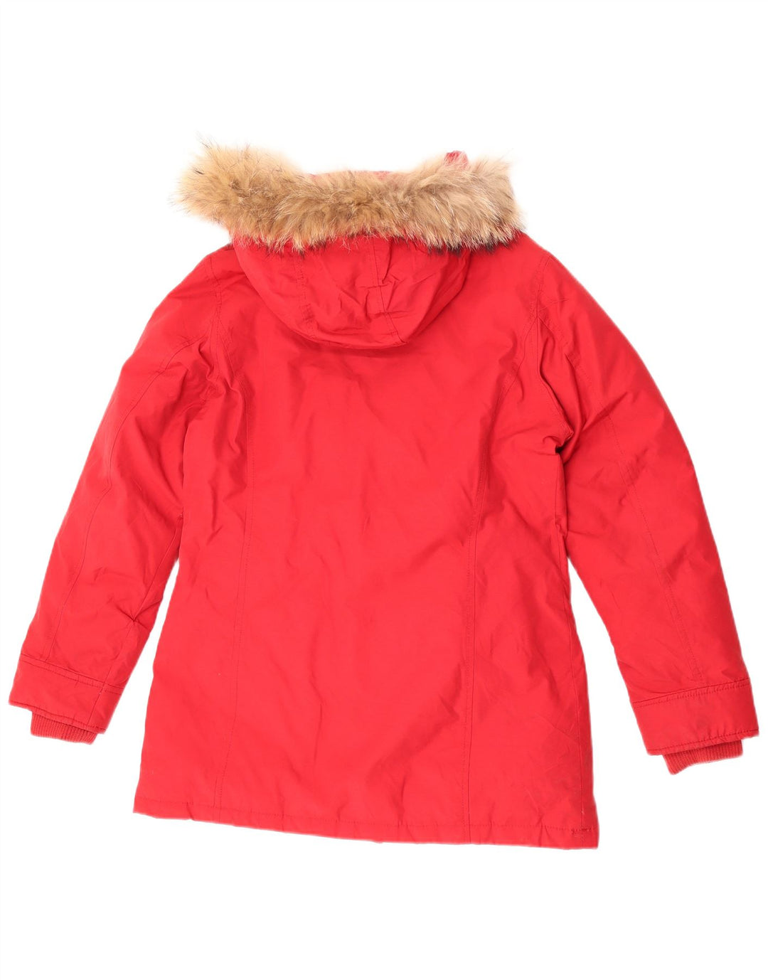 Gefütterte Damen-Kapuzenjacke von Rifle, UK 14, mittelrote Baumwolle