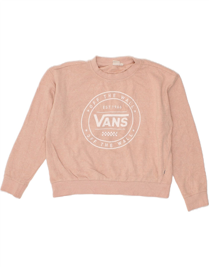 VANS Womens Oversized Graphic Sweatshirt Jumper UK 10 Small Pink Vintage Vans and Second-Hand Vans from Messina Hembry 