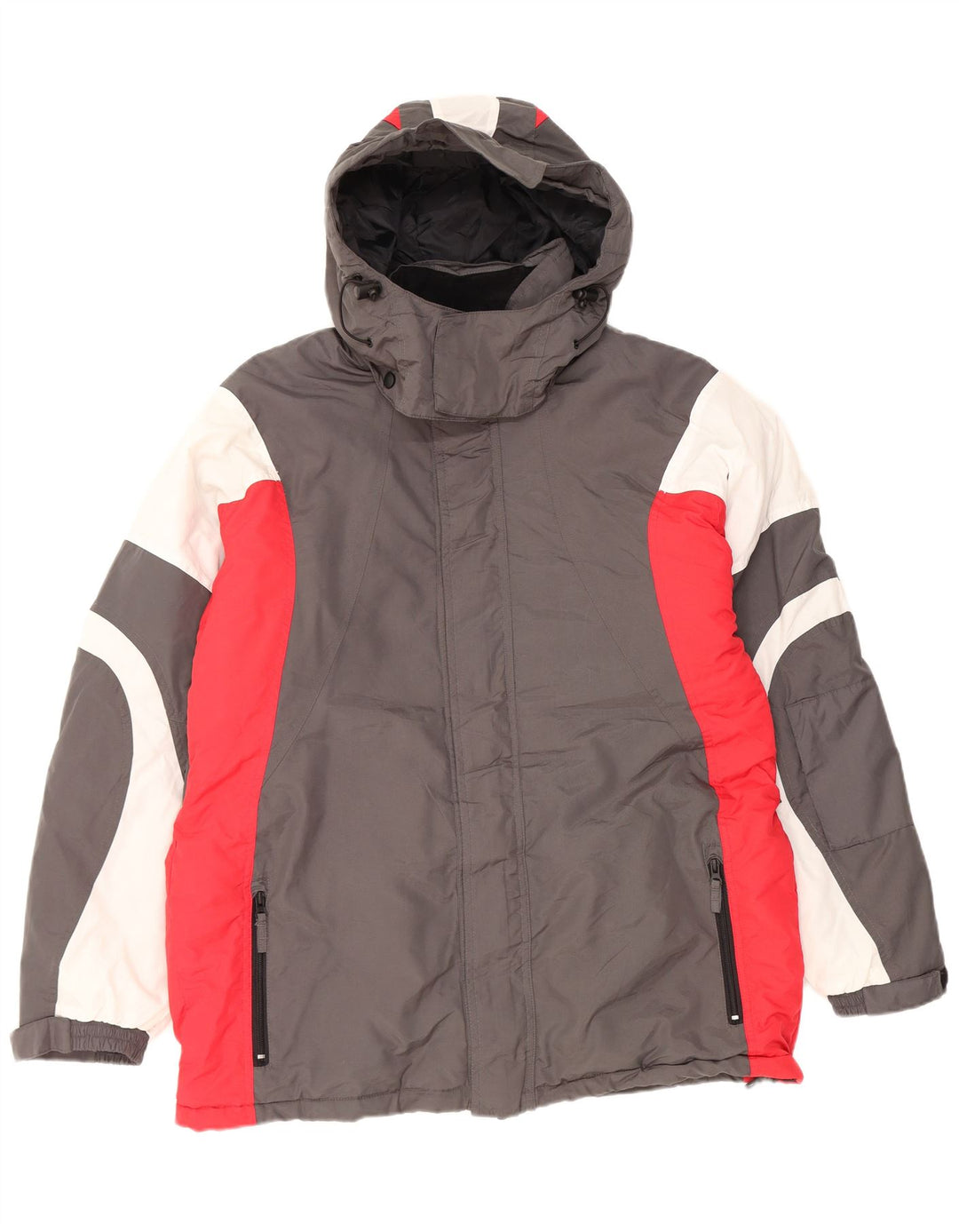 ALEX Damen-Windbreakerjacke mit Kapuze, UK 40, Größe L, Grau, Farbblock-Winter