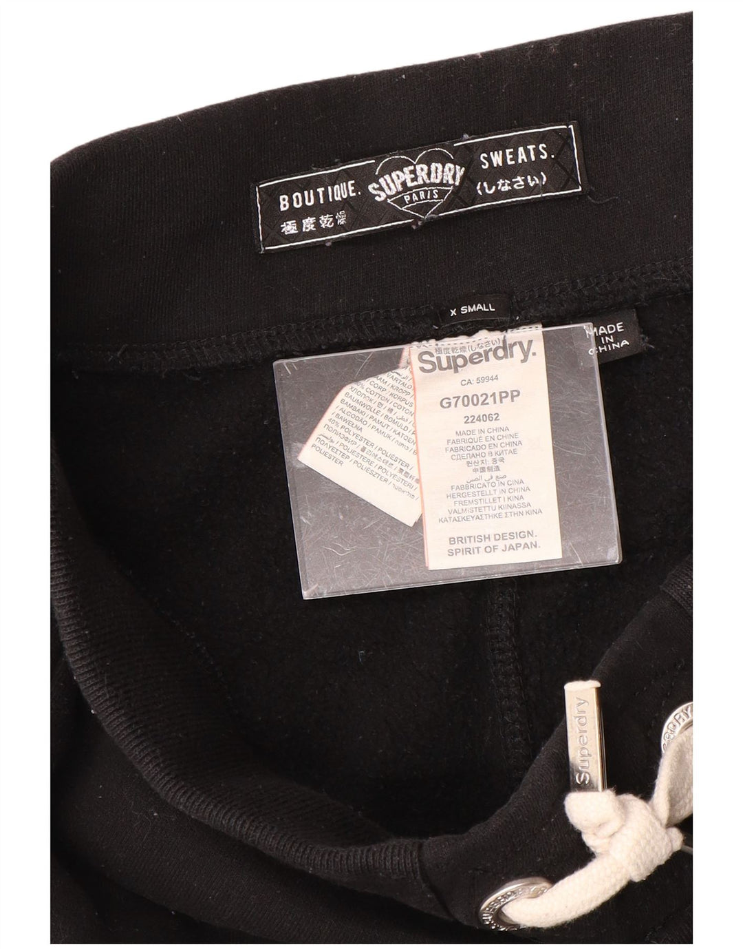 SUPERDRY Damen-Trainingshose mit Grafik, Jogginghose, UK 6, XS, Schwarz, Baumwolle