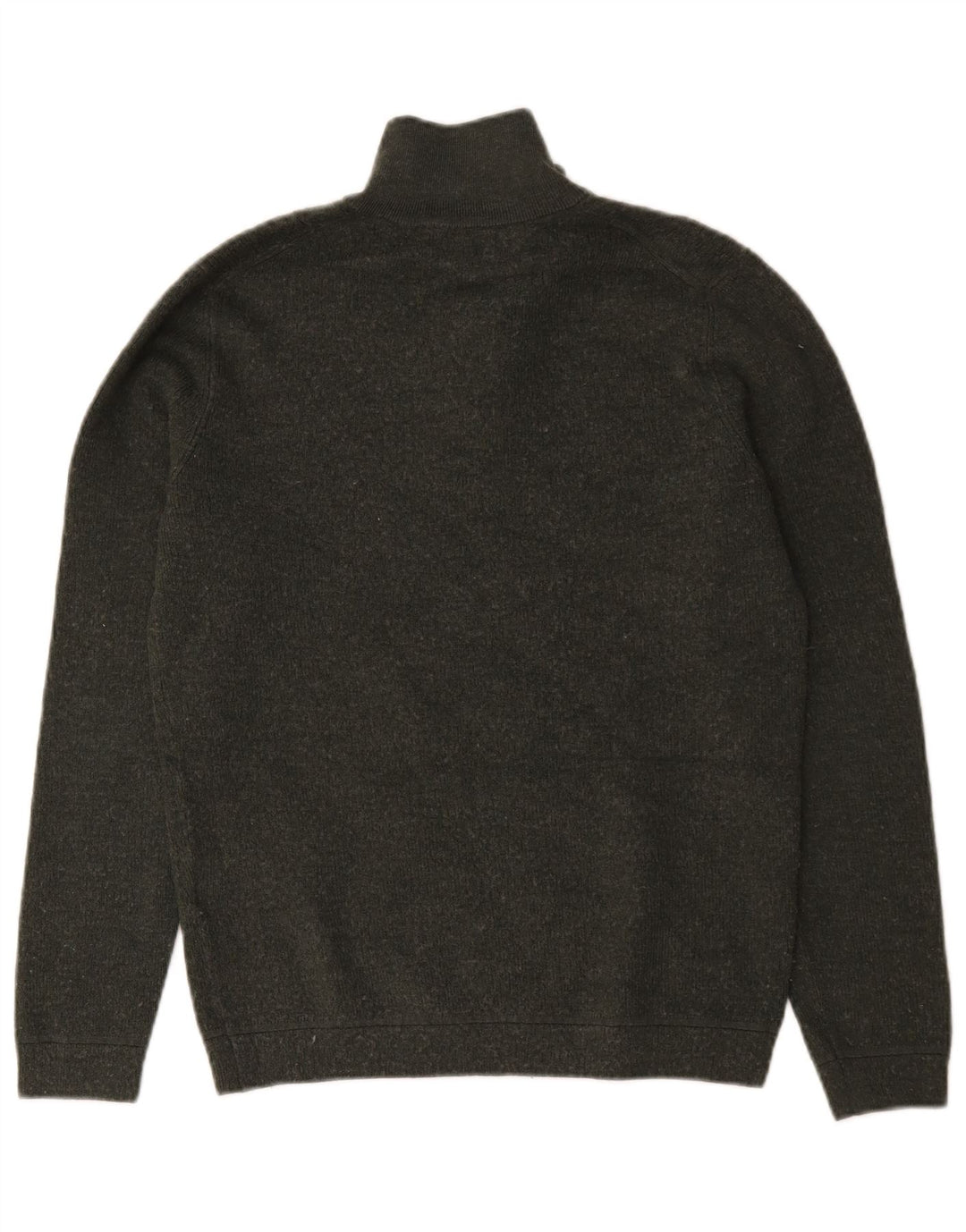 Superdry Herren-Pullover mit Reißverschluss am Hals, mittlerer Khaki-Merinowolle