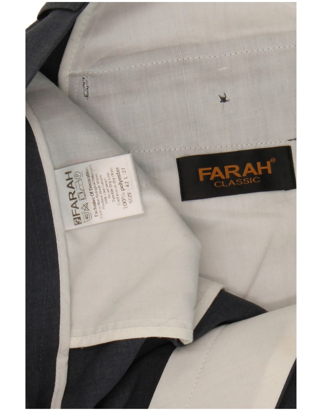 Gerade geschnittene Herrenhose von Farah, W42, L27, Grau, Polyester