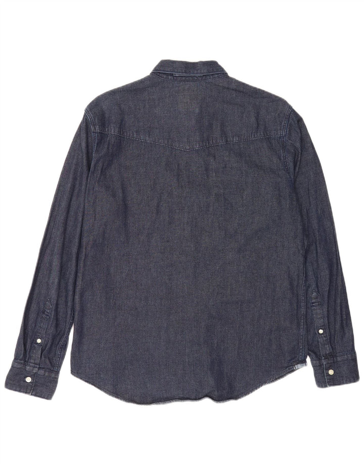Levi's Herren-Jeanshemd mit Standard-Passform, mittelmarineblaue Baumwolle