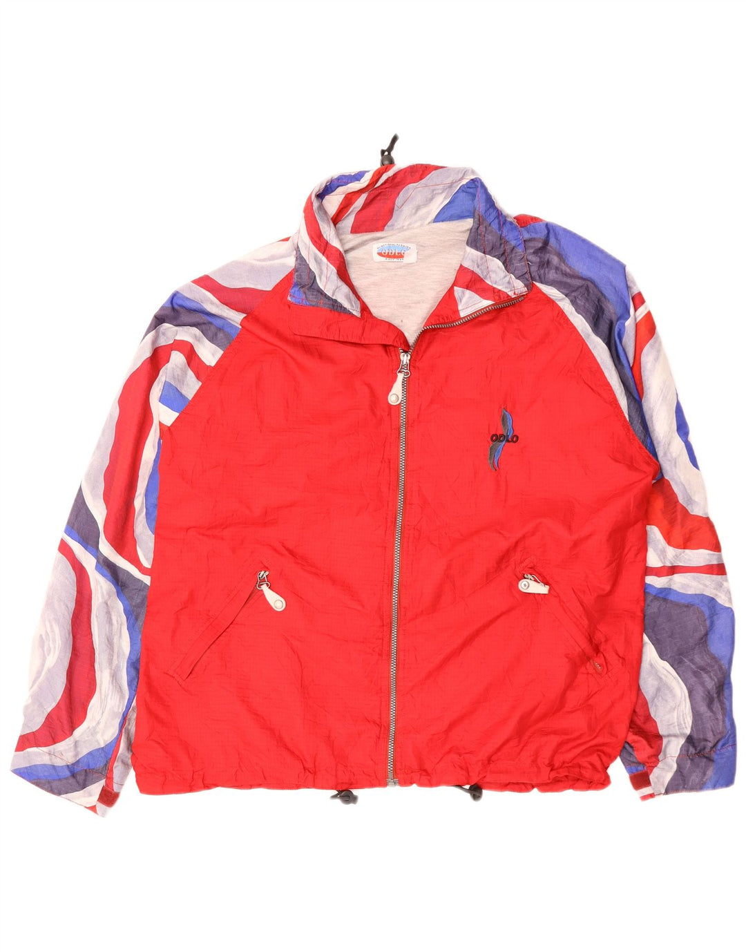 ODLO Herren-Trainingsanzug-Oberteil, Jacke, XL, Rot, Farbblock