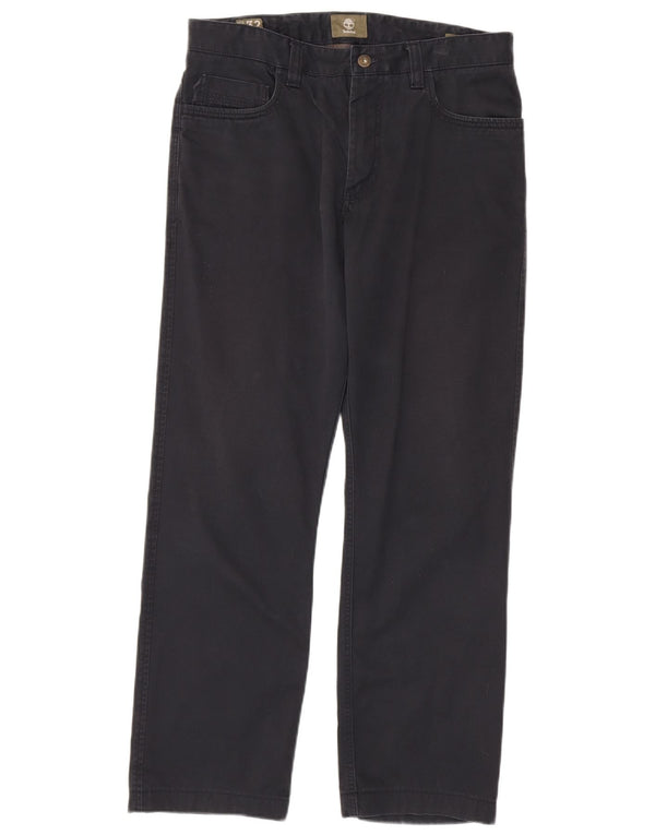 Timberland Mens Straight Casual Trousers W32 L29 Navy Blue Cotton