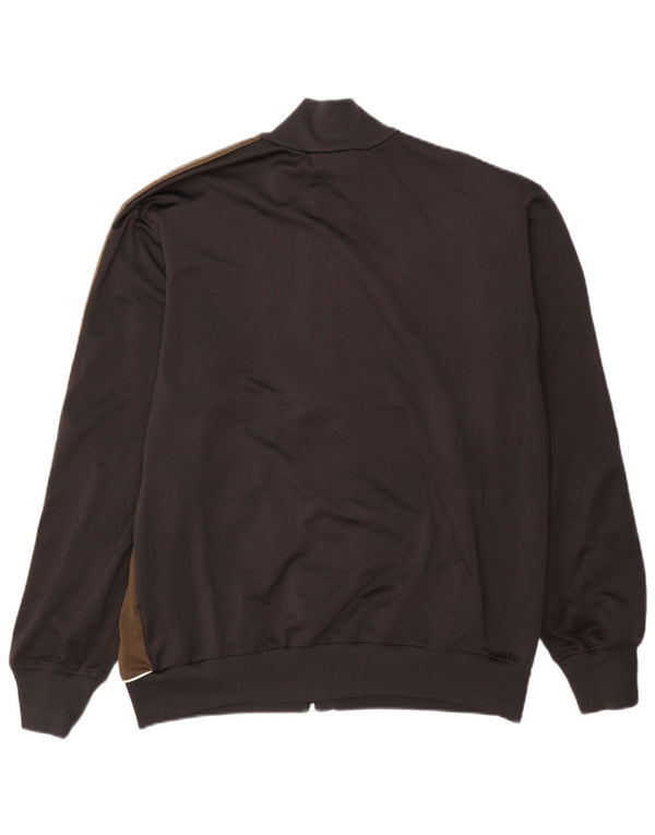 Adidas Herren-Trainingsanzugoberteil, mittelbraunes Farbblock-Polyester