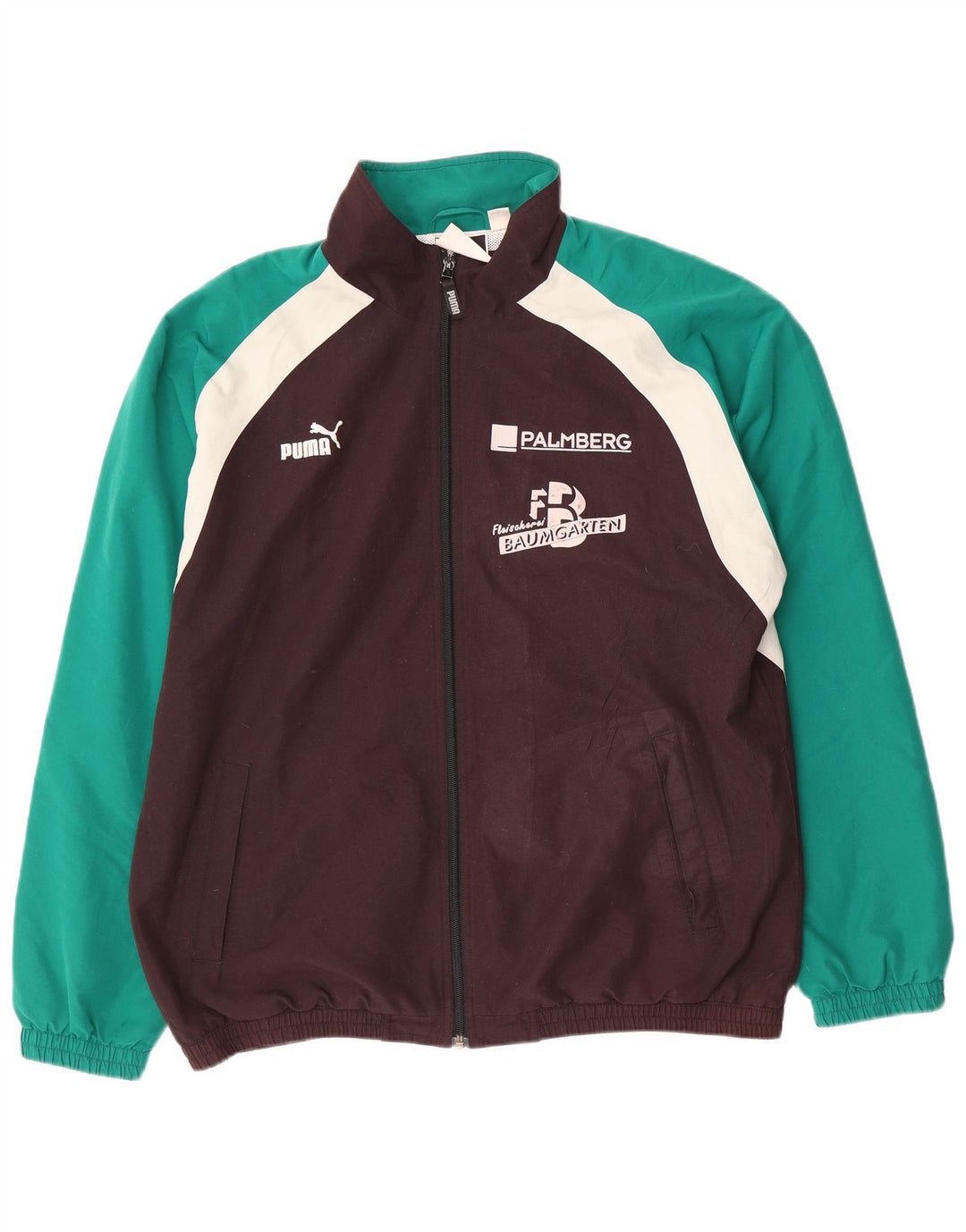 Puma Herren-Trainingsanzug mit grafischem Oberteil, großes braunes Farbblock-Polyester
