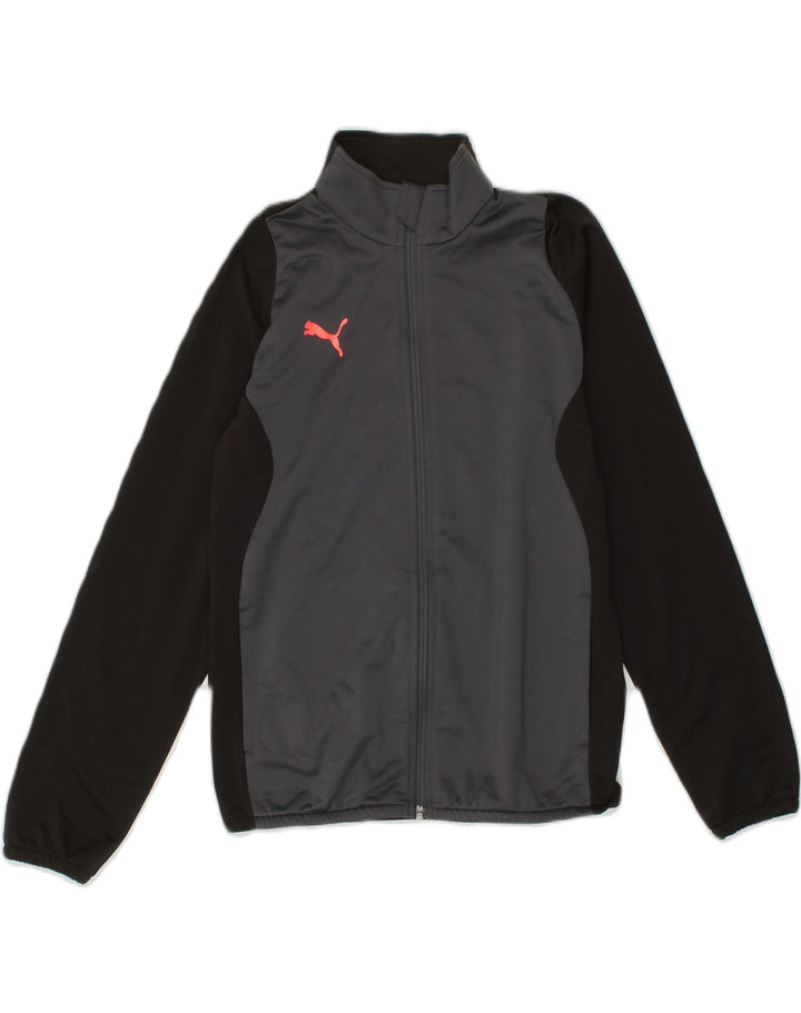 PUMA Girls Tracksuit Top Jacket 11-12 Years Black Colourblock | Vintage Puma | Thrift | Second-Hand Puma | Used Clothing | Messina Hembry 