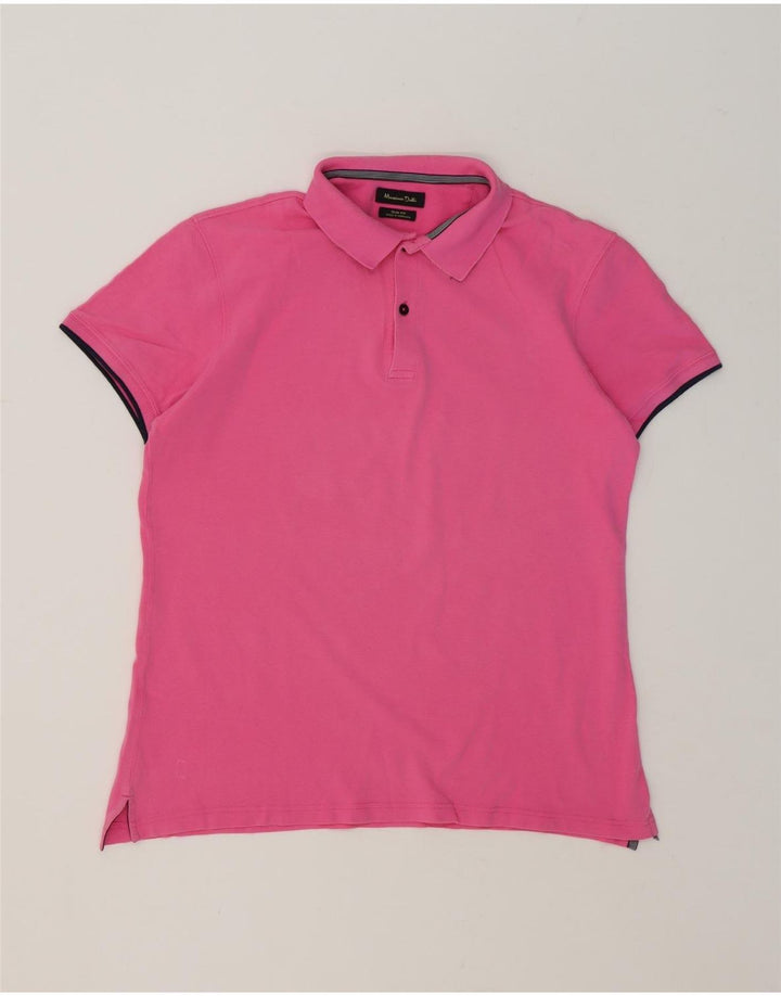 Massimo Dutti Herren Slim Fit Poloshirt Large Pink