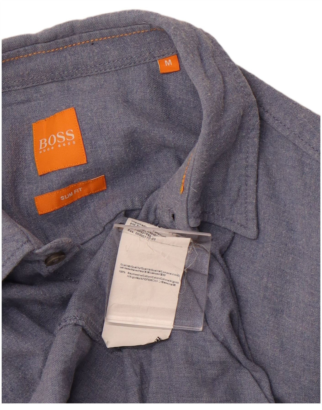 HUGO BOSS Herren Slim-Fit-Hemd aus mittelblauer Baumwolle