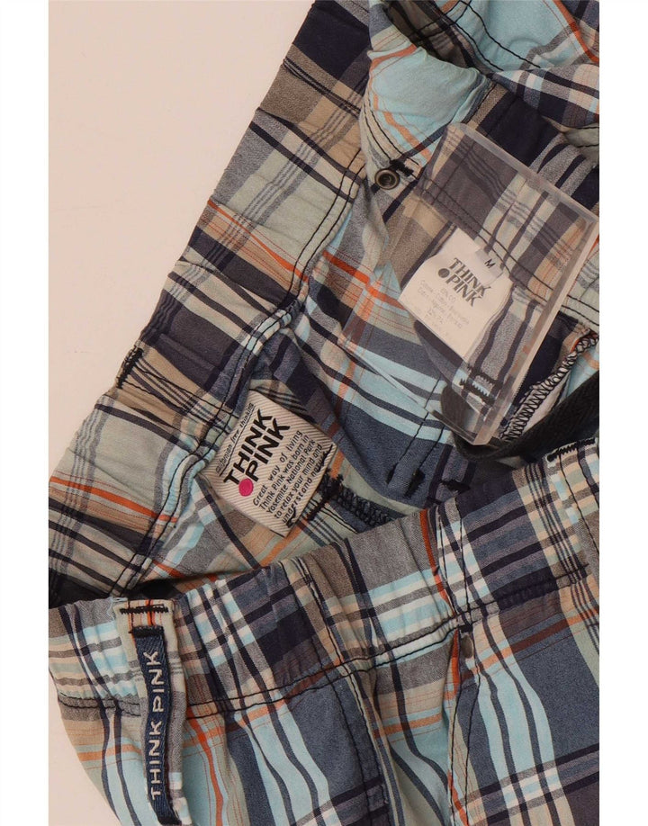 Think Pink Herren-Chinohose mit lockerer Passform, Größe M, W30, L29, mehrfarbig kariert