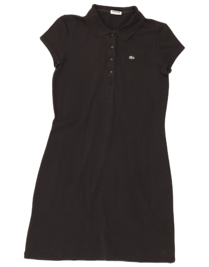 Lacoste Damen Polokleid Größe 42 Große schwarze Baumwolle