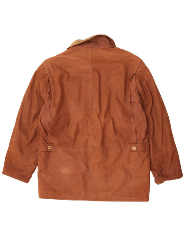 Vintage Herren Lederjacke IT 50 Large Brown Colourblock