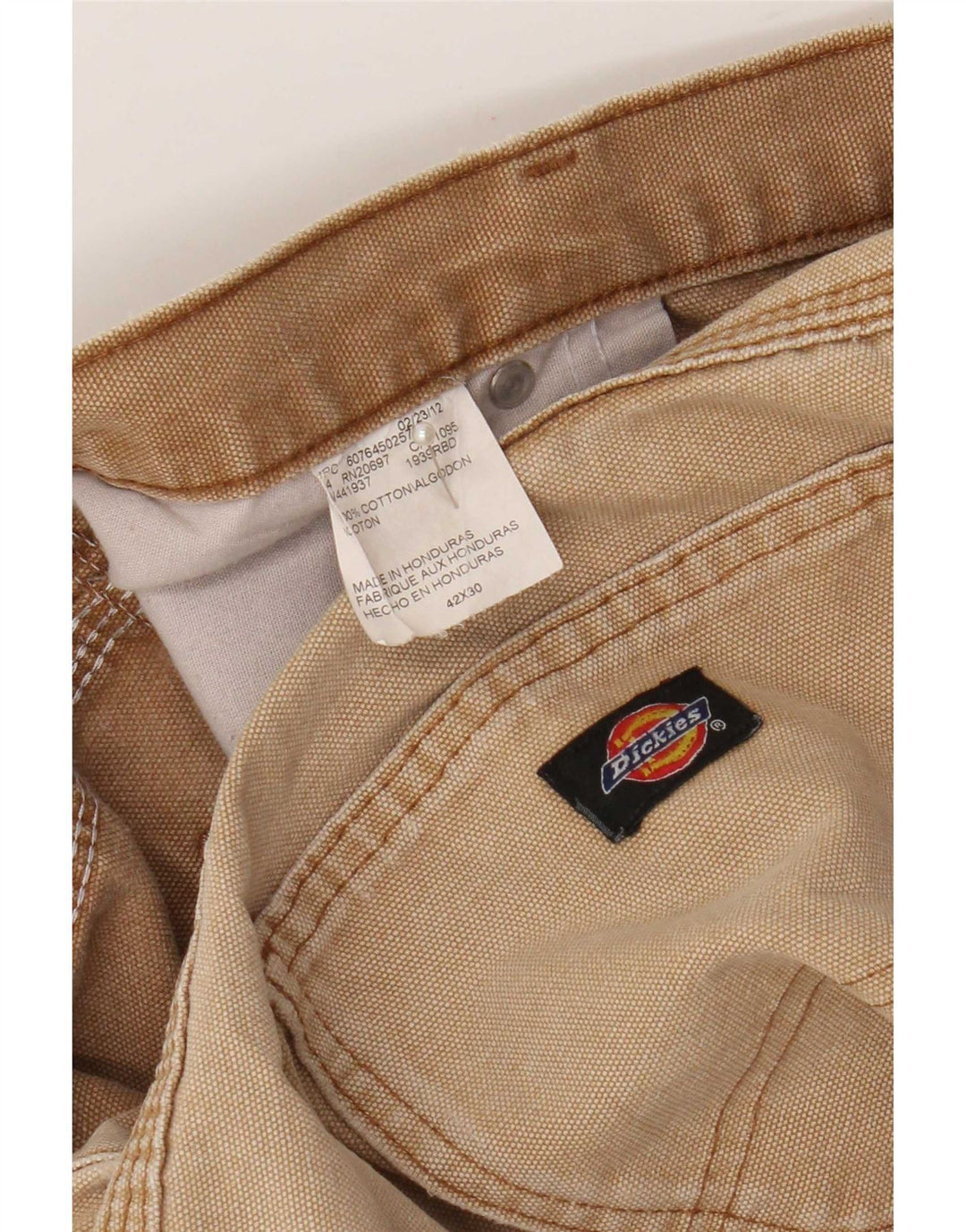 Dickies Gerade Herren-Cargohose W42 L30 Beige Baumwolle