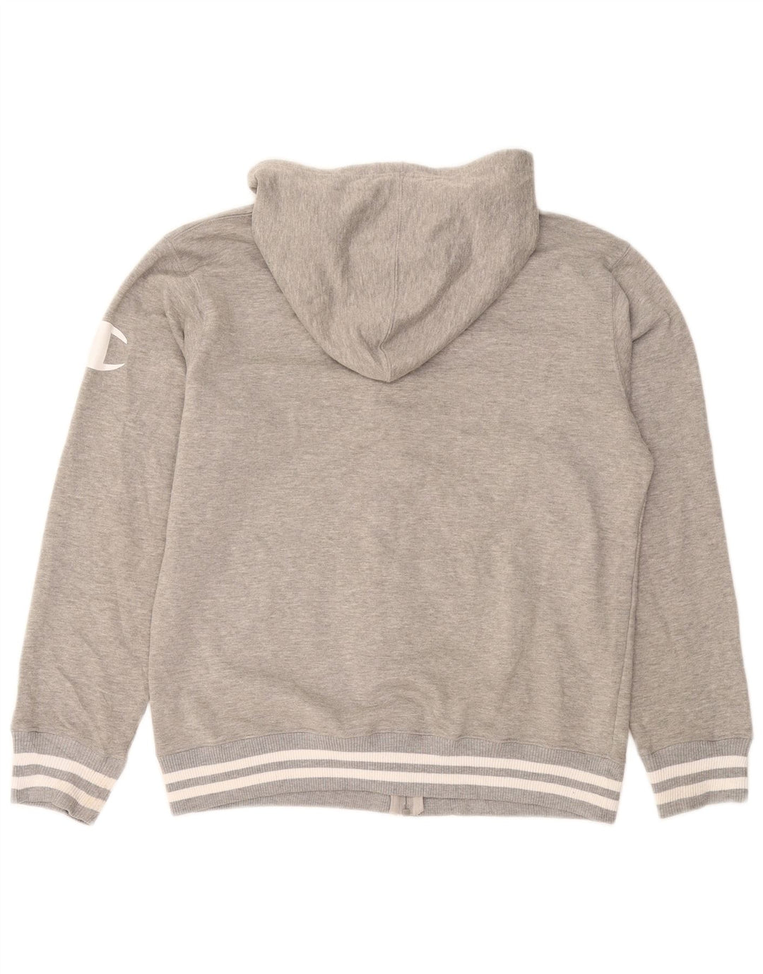 CHAMPION Herren-Kapuzenpullover mit grafischem Reißverschluss, Größe L, Grau