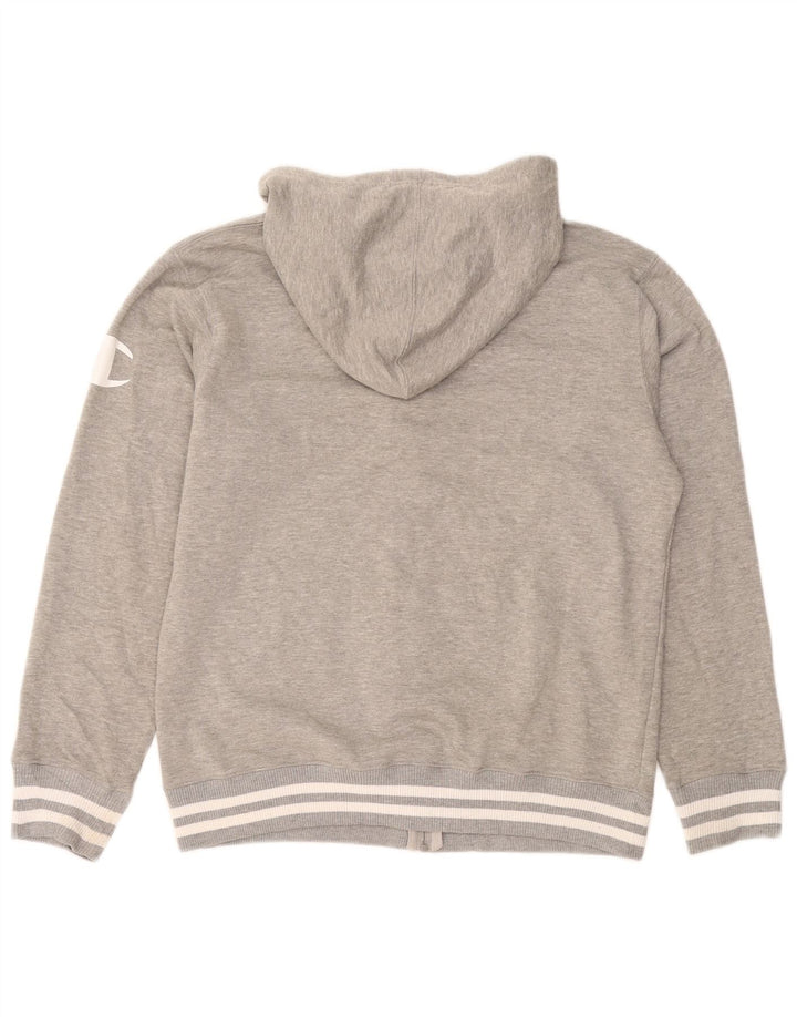 CHAMPION Herren-Kapuzenpullover mit grafischem Reißverschluss, Größe L, Grau