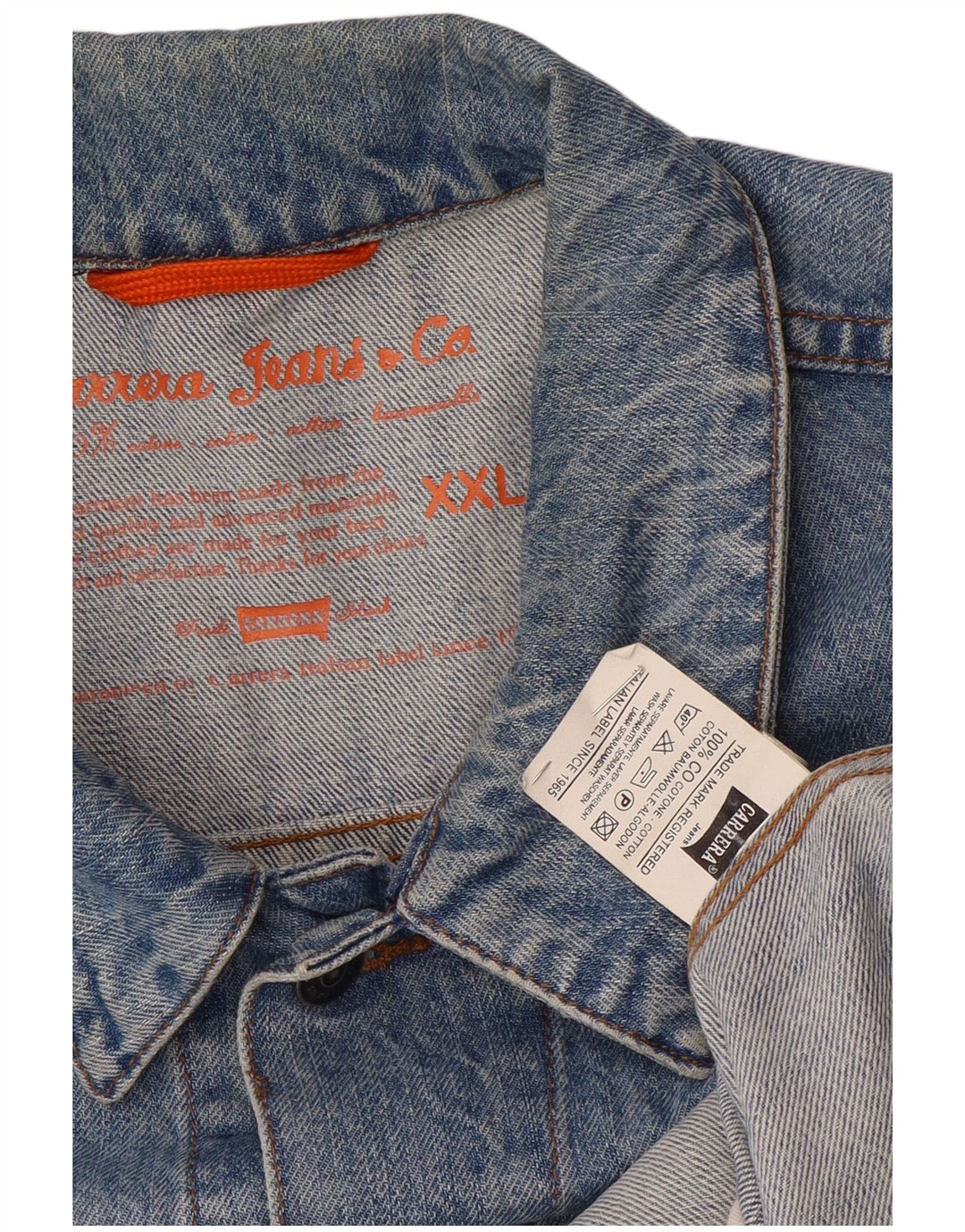 Carrera Herren Jeansjacke UK 44 2XL Blaue Baumwolle