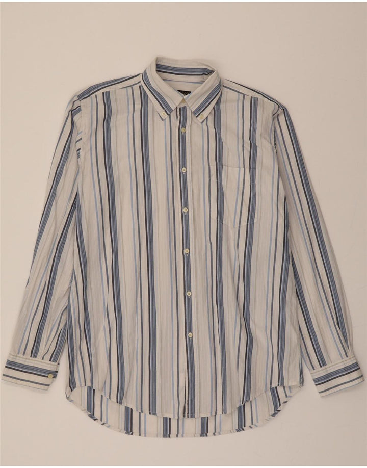 DACK'S Mens Shirt Large Blue Striped Cotton Vintage Dack's and Second-Hand Dack's from Messina Hembry 