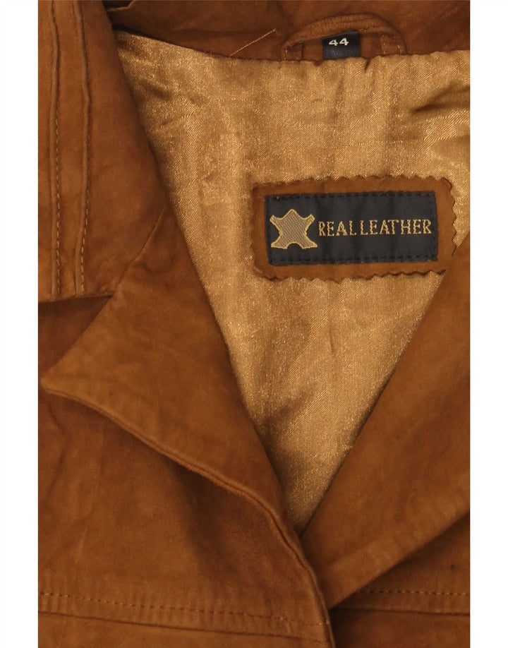 Vintage Womens Suede Jacket IT 44 Medium Brown Leather Classic