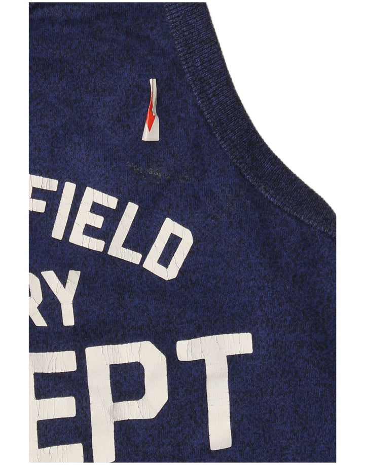 Superdry Herren Grafik-Trägershirt, groß, marineblau gesprenkelte Baumwolle