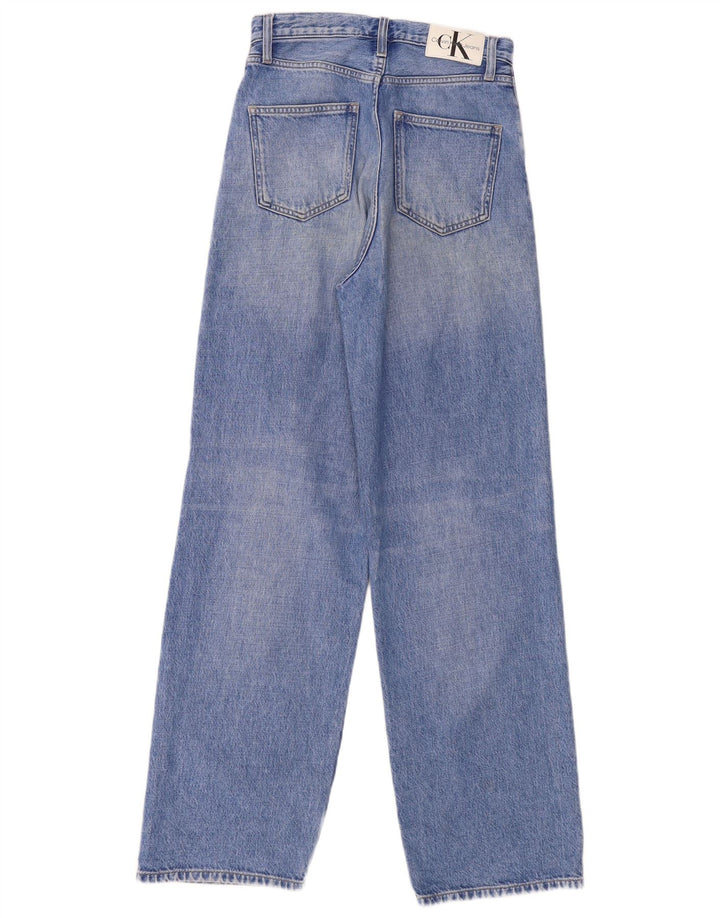 Calvin Klein Damen High Rise Wide Leg Jeans W25 L32 Blau