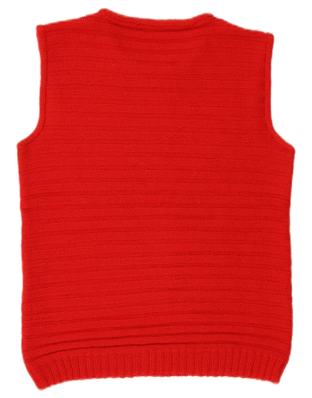 Vintage Damen Weste Tank Top UK 12 Medium Rot