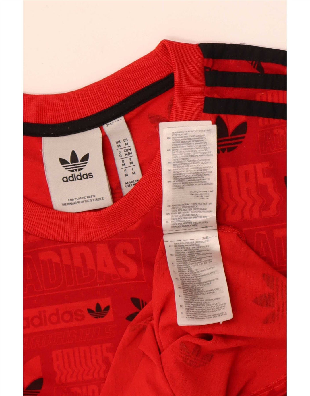 Adidas Herren Regular Graphic T-Shirt Top Mittelrotes Polyester