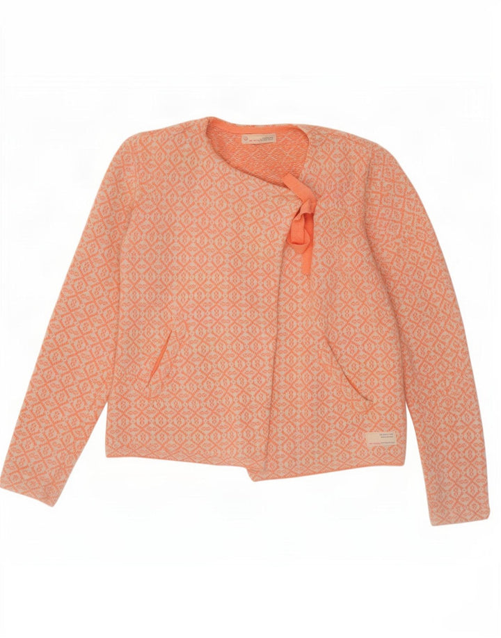 Odd Molly Damen-Strickjacke in Übergröße, Größe 2, mittelorange, geometrisch