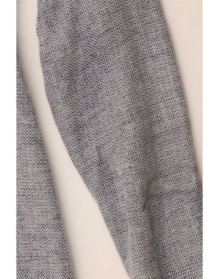 Zara Damen Longline Blazer Jacke UK 4 XS Blue Chevron Modern