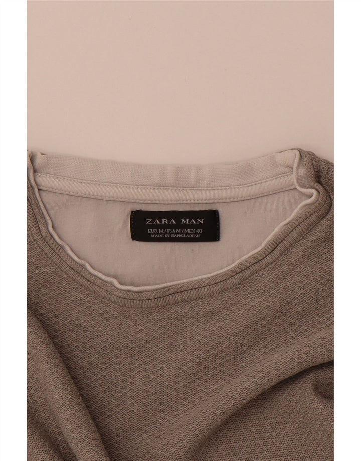ZARA Herren T-Shirt Top Mittelgrau