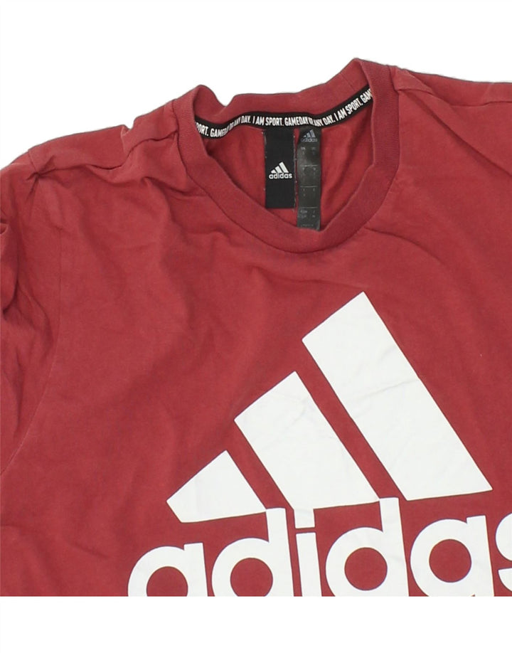 ADIDAS Mens Graphic T-Shirt Top Small Red Cotton | Vintage Adidas | Thrift | Second-Hand Adidas | Used Clothing | Messina Hembry 