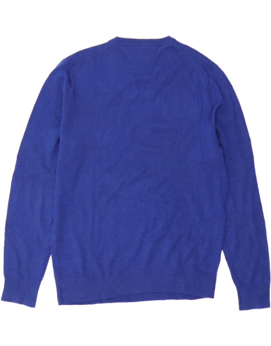 TOMMY HILFIGER Mens V-Neck Jumper Sweater Large Blue Lambswool Vintage Tommy Hilfiger and Second-Hand Tommy Hilfiger from Messina Hembry 