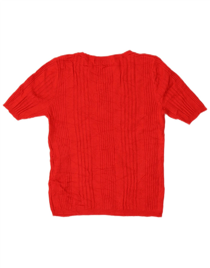 Marks & Spencer Damen Crop Pullover mit Rundhalsausschnitt, UK 10, Größe S, Rot