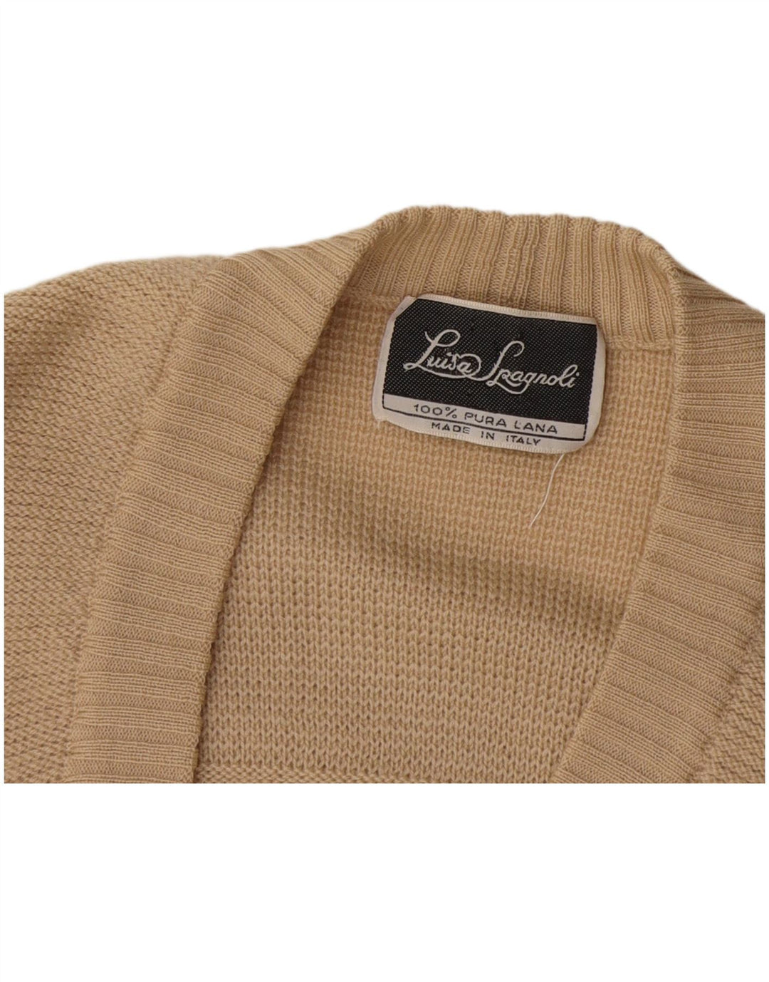 Luisa Spagnoli Damen Strickjacke UK 12 Mittelbeige Wolle