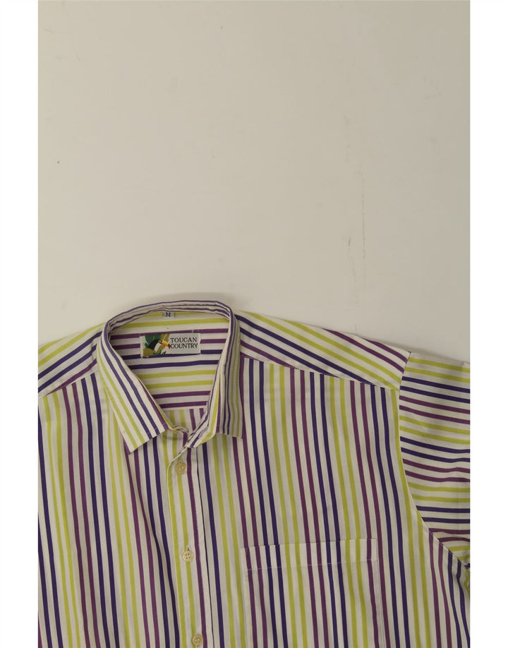 TOUCAN COUNTRY Mens Short Sleeve Shirt Medium Multicoloured Striped Vintage Toucan Country and Second-Hand Toucan Country from Messina Hembry 