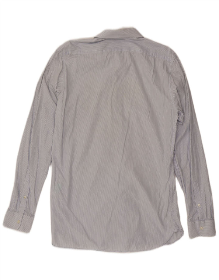 Reiss Herren-Slim-Fit-Hemd aus mittelblauer, gestreifter Baumwolle