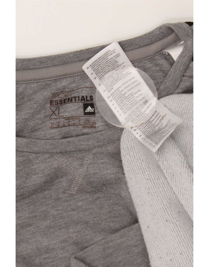 Adidas Herren Sweatshirt Pullover XL Grau geflecktes Polyester