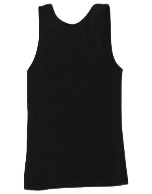 Topshop Womens Vest Top UK 10 Small Black Cotton