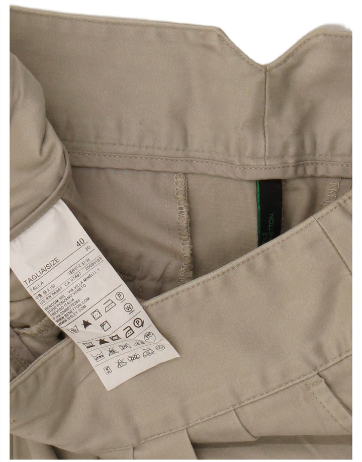 BENETTON Damen Minirock IT 40 Small W28 Beige Baumwolle