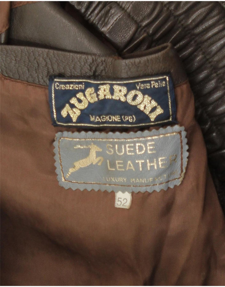 Vintage Herren Lederjacke IT 52 XL Braunes Leder