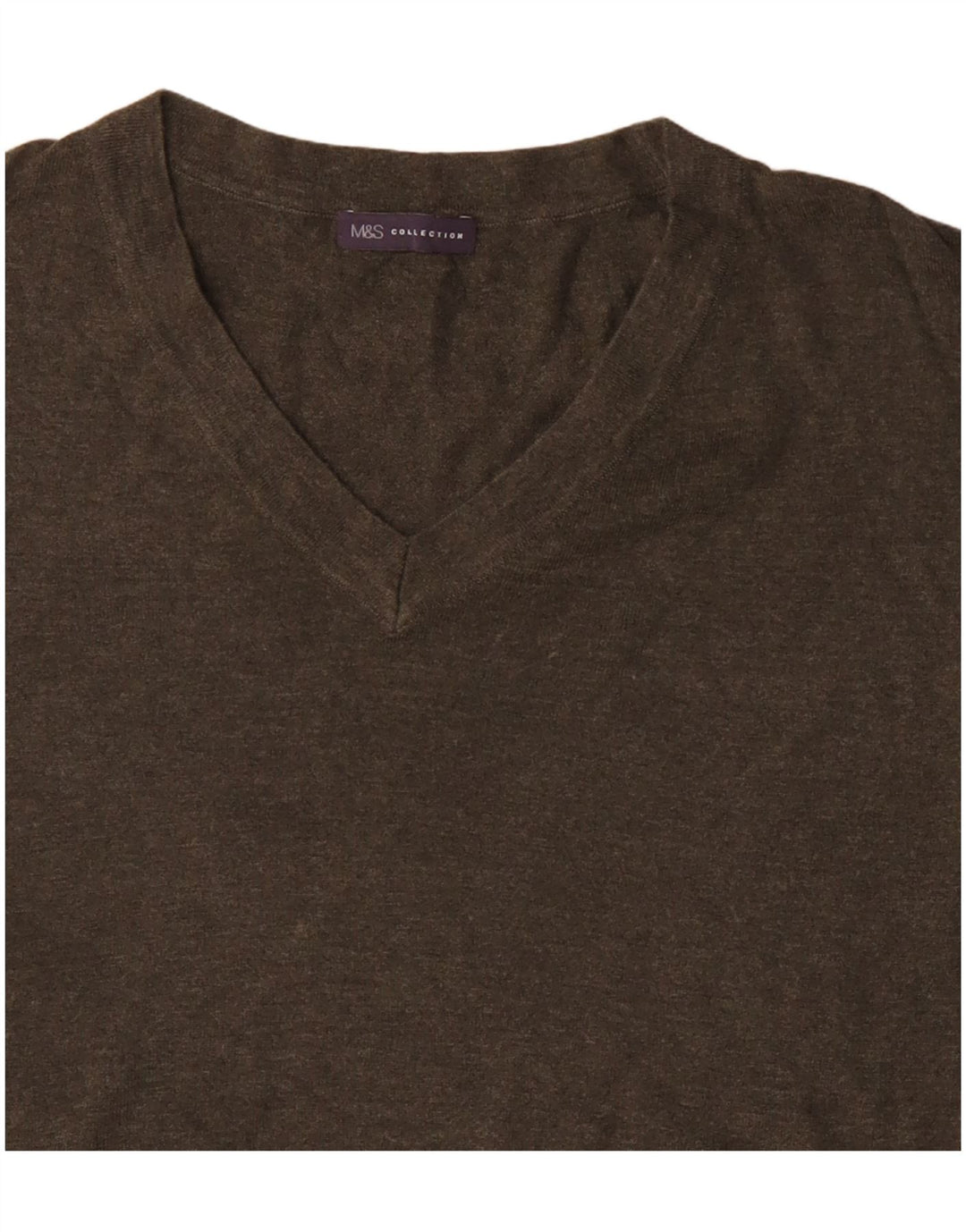 Marks & Spencer Damen-Pullover in Übergröße mit V-Ausschnitt, Gr. 10, Größe S, Khaki
