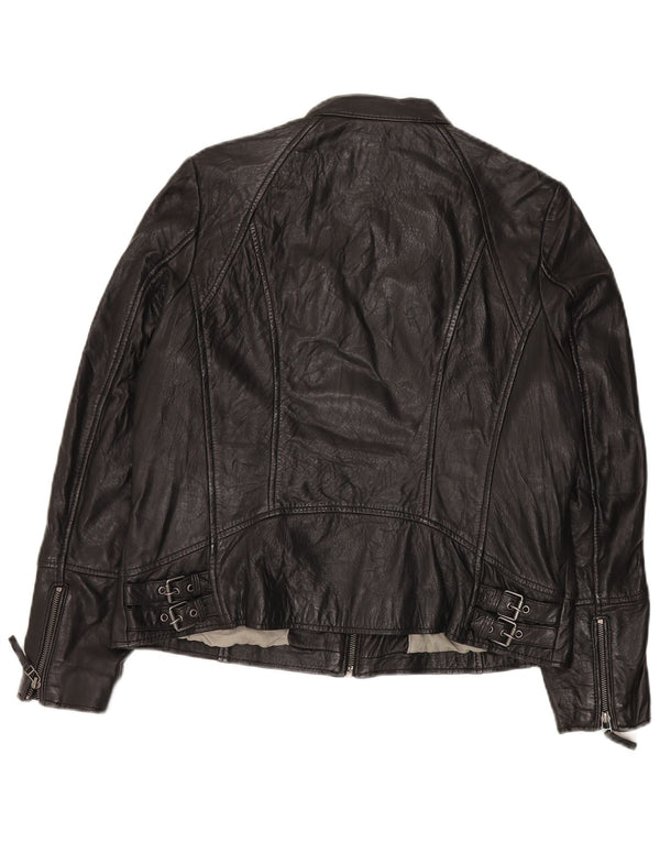 Gypsy Damen Lederjacke UK 22 3XL Schwarzes Leder