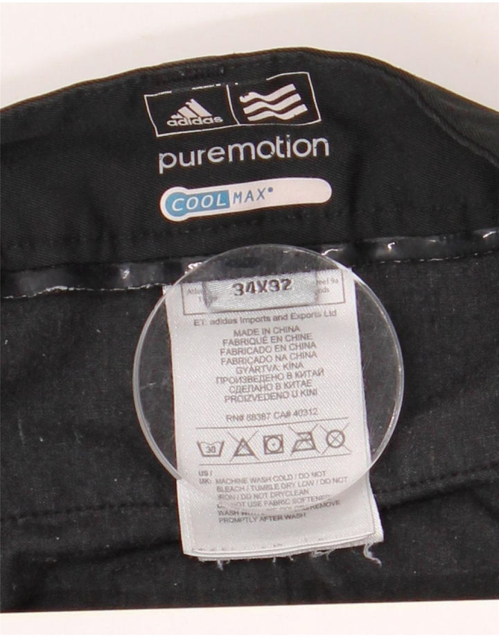 Adidas Herren Coolmax Straight Chino Hose W34 L32 Schwarz Polyester