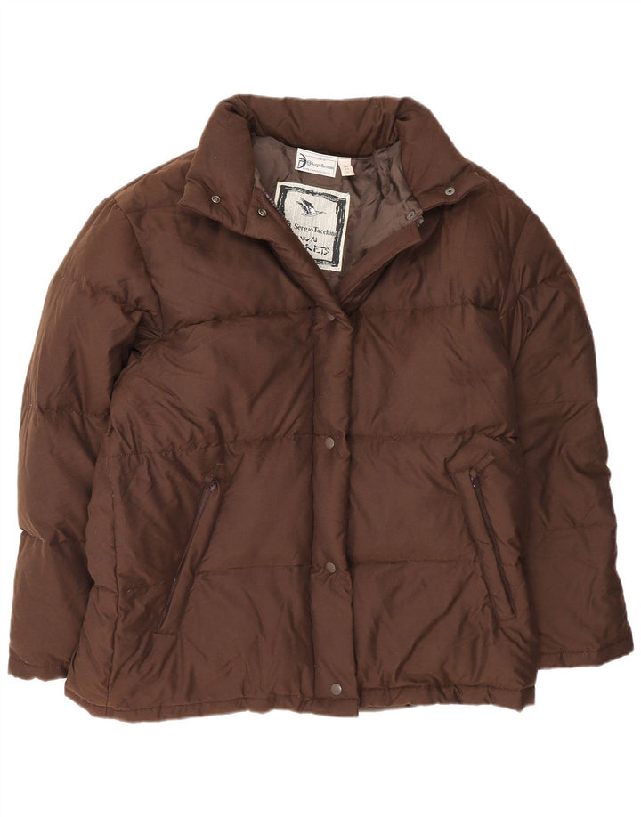 Sergio Tacchini Damen Loose Fit Wattierte Jacke UK 14 Mittelbraunes Polyamid
