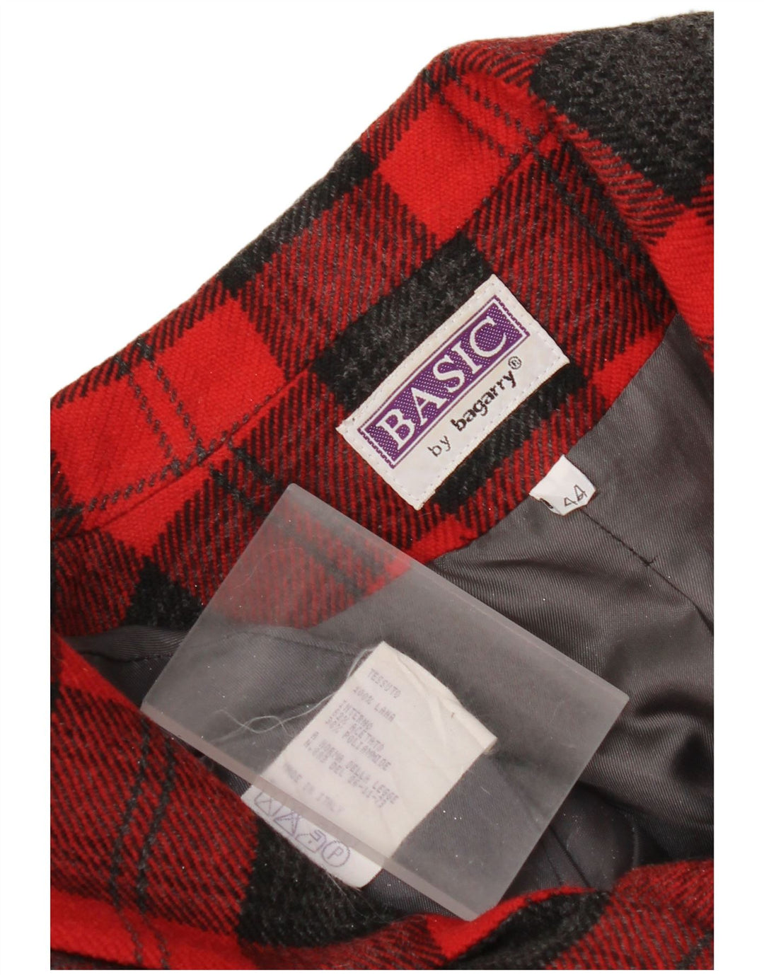Bagarry Damen-Blazer mit 3 Knöpfen, IT 44, mittelrot karierte Wolle