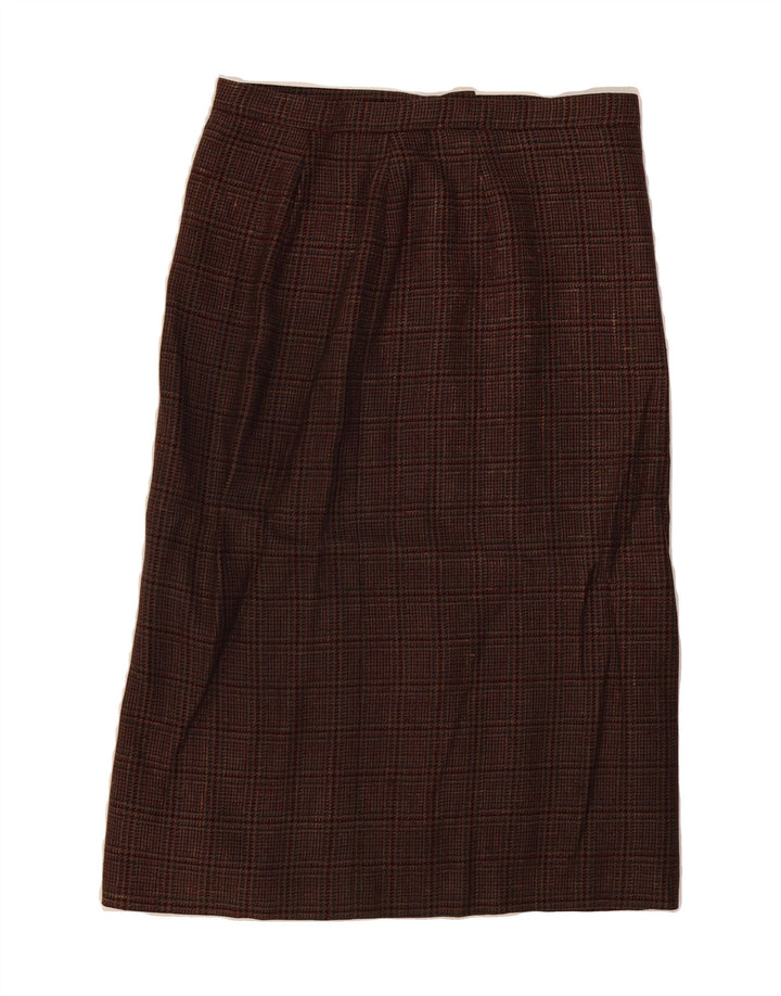 VINTAGE Womens Straight Skirt W30 Medium Brown Check Vintage Vintage and Second-Hand Vintage from Messina Hembry 