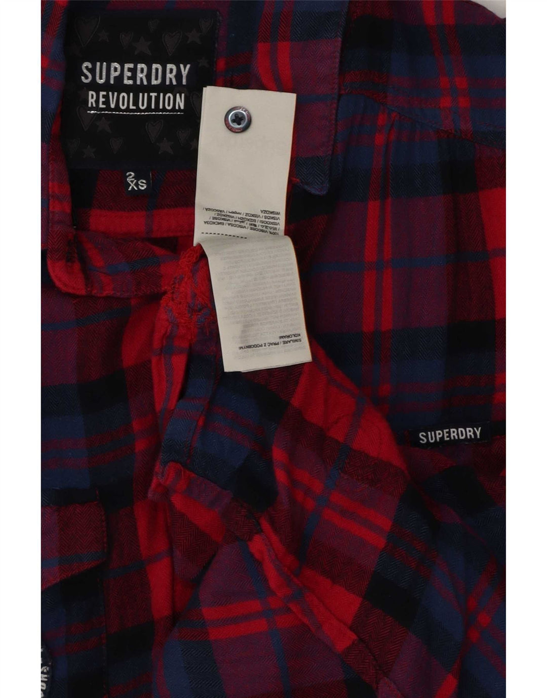 Superdry Damen Übergroßes ärmelloses Grafikhemd UK 2 2XS Rot kariert